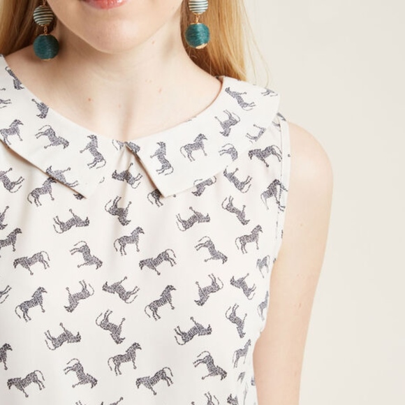 To the Nines Sleeveless Top in Zebras - Picture 2 of 8